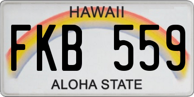 HI license plate FKB559