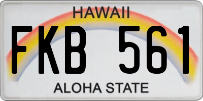 HI license plate FKB561
