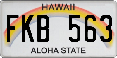 HI license plate FKB563