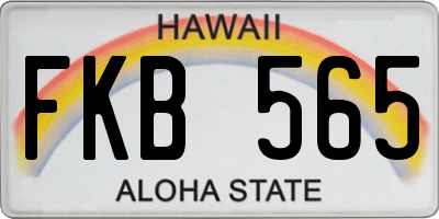 HI license plate FKB565