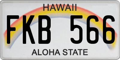 HI license plate FKB566