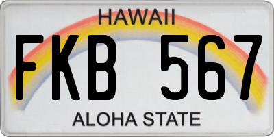 HI license plate FKB567