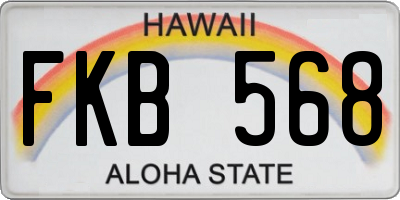 HI license plate FKB568