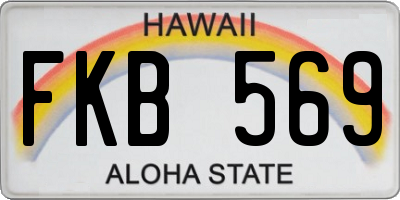 HI license plate FKB569