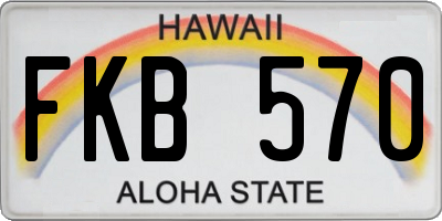 HI license plate FKB570