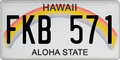 HI license plate FKB571