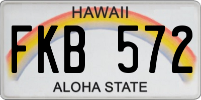 HI license plate FKB572