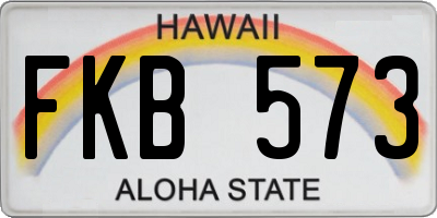 HI license plate FKB573