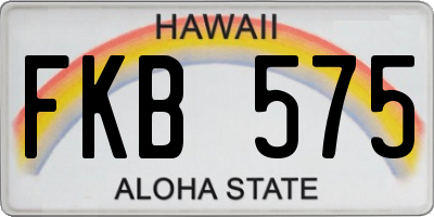 HI license plate FKB575