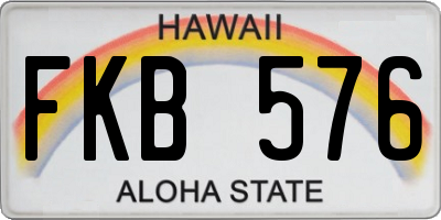 HI license plate FKB576