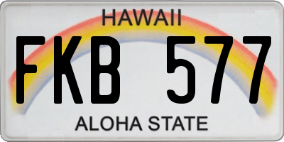 HI license plate FKB577
