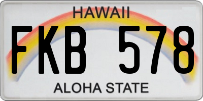 HI license plate FKB578