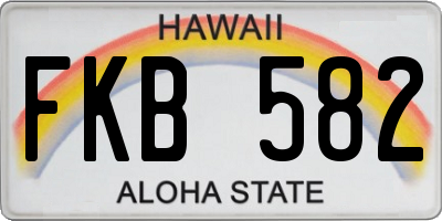 HI license plate FKB582