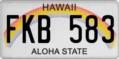 HI license plate FKB583