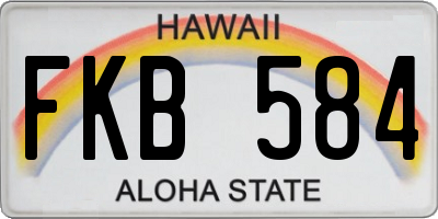 HI license plate FKB584