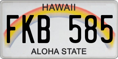 HI license plate FKB585