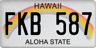 HI license plate FKB587