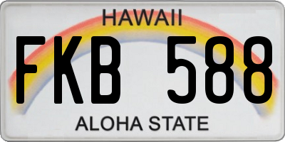 HI license plate FKB588