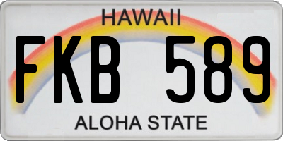 HI license plate FKB589