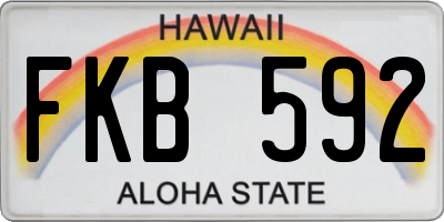 HI license plate FKB592
