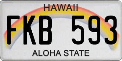 HI license plate FKB593