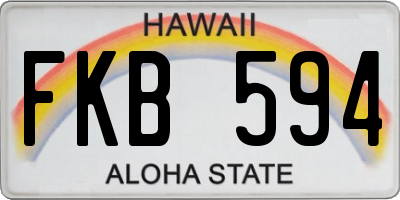 HI license plate FKB594