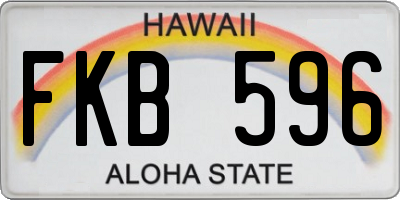 HI license plate FKB596