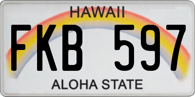 HI license plate FKB597