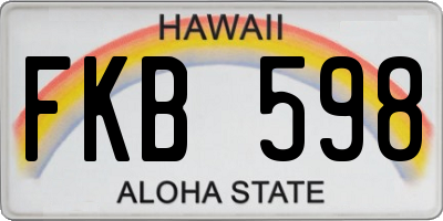 HI license plate FKB598
