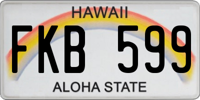 HI license plate FKB599
