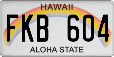 HI license plate FKB604