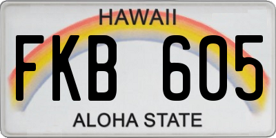 HI license plate FKB605