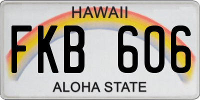 HI license plate FKB606