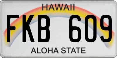HI license plate FKB609