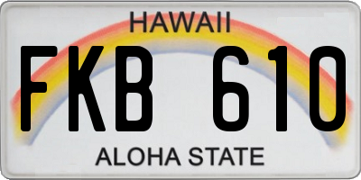 HI license plate FKB610