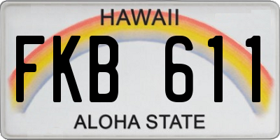 HI license plate FKB611