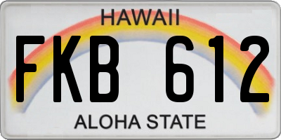 HI license plate FKB612