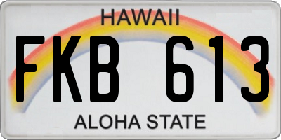 HI license plate FKB613