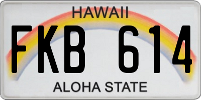 HI license plate FKB614