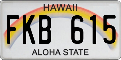 HI license plate FKB615