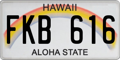 HI license plate FKB616