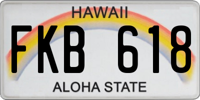 HI license plate FKB618