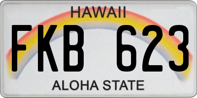HI license plate FKB623
