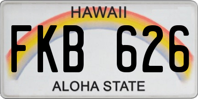 HI license plate FKB626