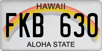 HI license plate FKB630