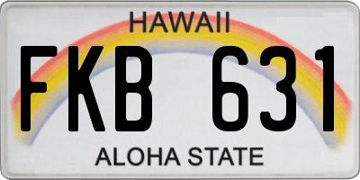 HI license plate FKB631