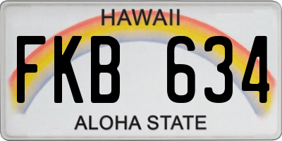 HI license plate FKB634