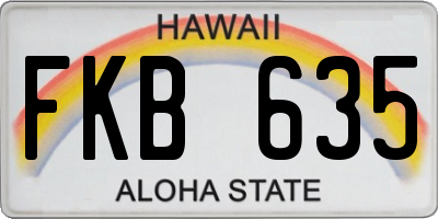 HI license plate FKB635