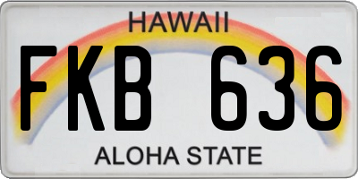 HI license plate FKB636