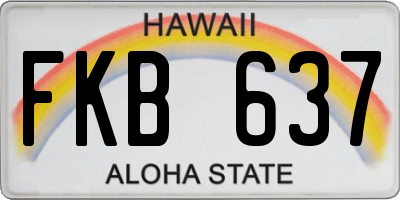 HI license plate FKB637